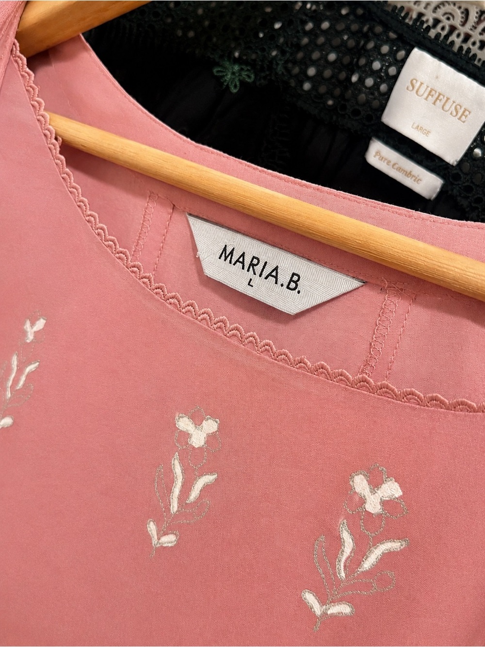 Maria B. Pink Embroidered Floral Shift Dress